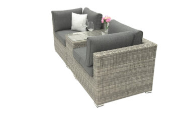 Deokork Ratanová variabilná zostava SEVILLA pre 2 osoby (sivá)