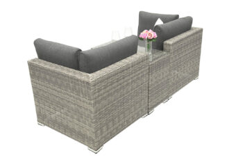 Deokork Ratanová variabilná zostava SEVILLA pre 2 osoby (sivá)