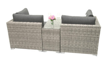 Deokork Ratanová variabilná zostava SEVILLA pre 2 osoby (sivá)