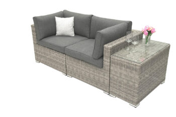 Deokork Ratanová variabilná zostava SEVILLA pre 2 osoby (sivá)