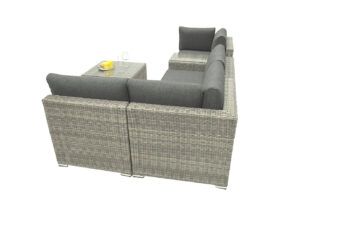 Deokork Ratanová variabilná zostava SEVILLA pre 4 osoby (sivá)