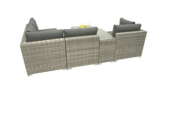 Deokork Ratanová variabilná zostava SEVILLA pre 4 osoby (sivá)