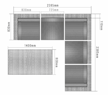 Deokork Ratanová variabilná zostava jedálenský SEVILLA pre 5 osôb (sivá)