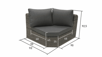 Deokork Ratanový rohový diel BORNEO LUXURY (sivá)
