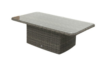 Deokork Ratanový stôl výsuvný jedálenský/odkladací 150 x 80 cm BORNEO LUXURY (sivá)