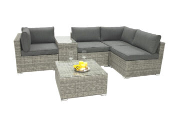 Deokork Ratanový stolík/taburet SEVILLA (sivá)