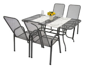 Deokork Záhradná kovová zostava SANDRA 1+4 stůl 160x95 cm (CT311)