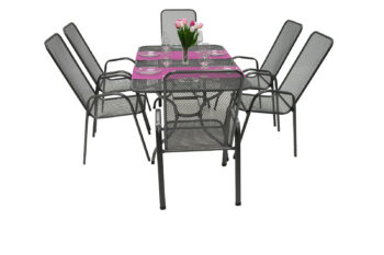 Deokork Záhradná kovová zostava SANDRA 1+6 stůl 160x95 cm (CT311)