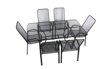 Deokork Záhradná kovová zostava SANDRA 1+6 stůl 160x95 cm (CT311)