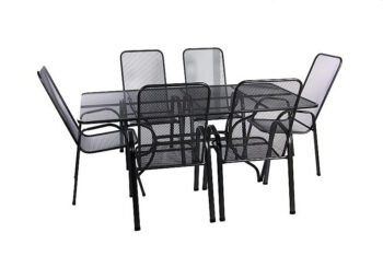 Deokork Záhradná kovová zostava SANDRA 1+6 stůl 160x95 cm (CT311)