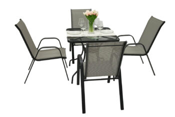 Deokork Záhradná kovová zostava TORONTO 1+4 (80x80 cm)
