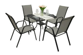 Deokork Záhradná kovová zostava TORONTO 1+4 (80x80 cm)