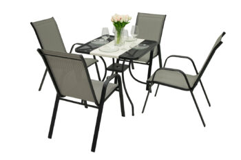 Deokork Záhradná kovová zostava TORONTO 1+4 (80x80 cm)