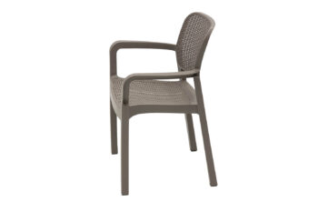 Deokork Záhradná plastová stolička KARA (cappuccino)