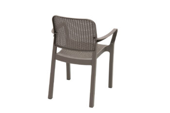 Deokork Záhradná plastová stolička KARA (cappuccino)