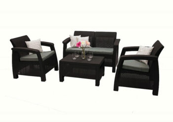 Deokork Záhradná ratanová pohovka 2-miestna CORFU LOVE SEAT (antracit)