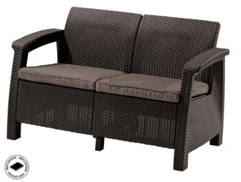 Deokork Záhradná ratanová pohovka 2-miestna CORFU LOVE SEAT (hnedá)