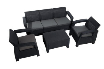 Deokork Záhradná ratanová pohovka CORFU LOVE SEAT MAX (antracit)