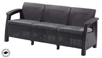 Deokork Záhradná ratanová pohovka CORFU LOVE SEAT MAX (antracit)