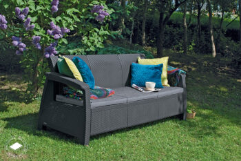 Deokork Záhradná ratanová pohovka CORFU LOVE SEAT MAX (antracit)