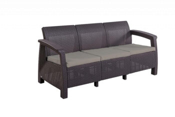Deokork Záhradná ratanová pohovka CORFU LOVE SEAT MAX (hnedá)