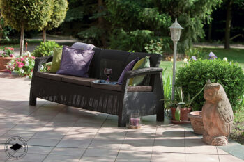 Deokork Záhradná ratanová pohovka CORFU LOVE SEAT MAX (hnedá)