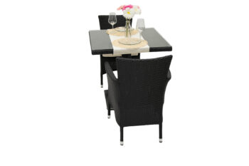 Deokork Záhradná ratanová zostava GINA II. 1+2 (čierna)