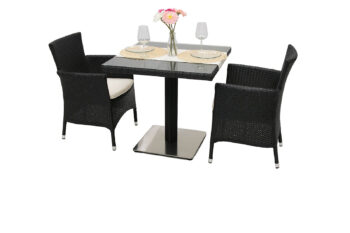 Deokork Záhradná ratanová zostava GINA II. 1+2 (čierna)