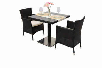 Deokork Záhradná ratanová zostava GINA II. 1+2 (čierna)