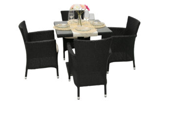 Deokork Záhradná ratanová zostava GINA II. 1+4 (čierna)