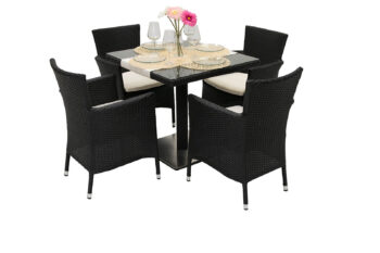 Deokork Záhradná ratanová zostava GINA II. 1+4 (čierna)