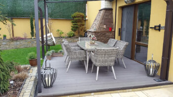 Deokork Záhradná ratanová zostava VICTORIA 1+6 (sivá)