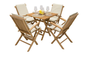 Deokork Záhradná teaková zostava IVORY BALCONY II. 1+4 (ZADARMO podušky)
