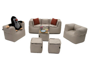 Deokork Záhradné detské textilné kreslo MODULTEX KIDS (cappuccino)