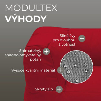 Deokork Záhradné detské textilné kreslo MODULTEX KIDS (červená)