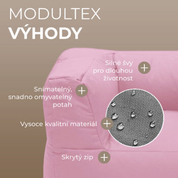 Deokork Záhradné detské textilné kreslo MODULTEX KIDS (ružová)