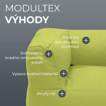 Deokork Záhradné detské textilné kreslo MODULTEX KIDS (svetlo zelená)