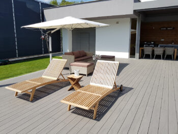 Deokork Záhradné lehátko teak ELEGANCE