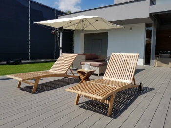 Deokork Záhradné lehátko teak ELEGANCE