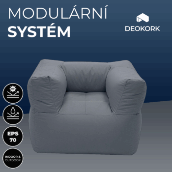 Deokork Záhradné textilné kreslo MODULTEX (sivá)