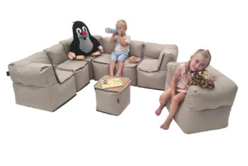 Deokork Záhradný detský textilný rohový diel MODULTEX KIDS (cappuccino)