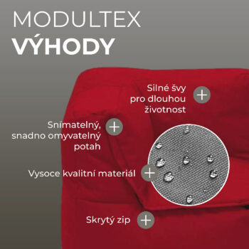 Deokork Záhradný detský textilný rohový diel MODULTEX KIDS (červená)