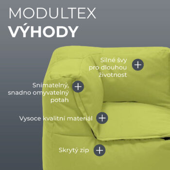 Deokork Záhradný detský textilný rohový diel MODULTEX KIDS (svetlo zelená)
