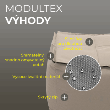 Deokork Záhradný detský textilný stolík/taburet MODULTEX KIDS (cappuccino)