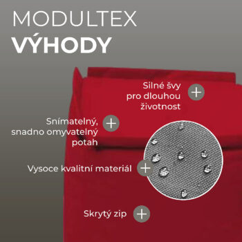 Deokork Záhradný detský textilný stolík/taburet MODULTEX KIDS (červená)