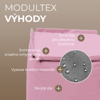 Deokork Záhradný detský textilný stolík/taburet MODULTEX KIDS (ružová)