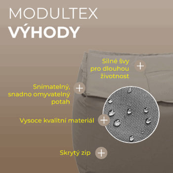 Deokork Záhradný detský textilný stolík/taburet MODULTEX KIDS (šedo-hnedá)