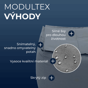 Deokork Záhradný detský textilný stolík/taburet MODULTEX KIDS (sivá)