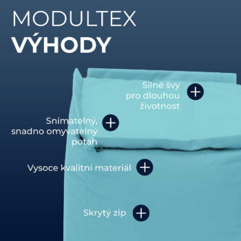 Deokork Záhradný detský textilný stolík/taburet MODULTEX KIDS (svetlo modrá)