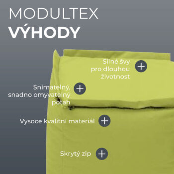 Deokork Záhradný detský textilný stolík/taburet MODULTEX KIDS (svetlo zelená)